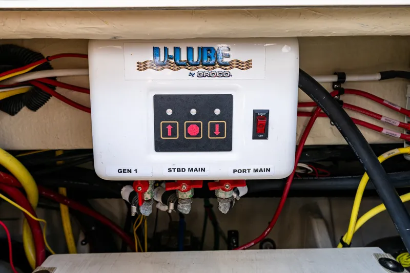 Slide: The Image of Engine control panel on a 2020 Ranger Tugs R-41 CB boat. - 51