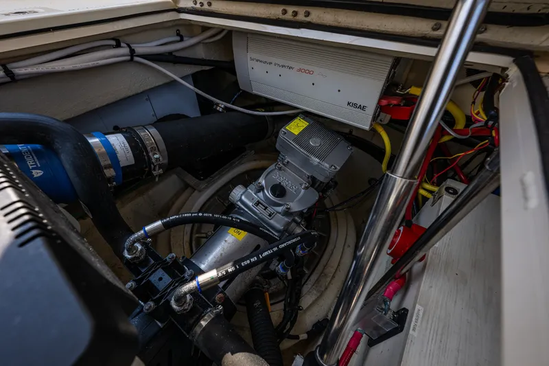 Slide: The Image of Engine compartment of 2020 Ranger Tugs R-41 CB with KISAE SineWave Inverter 3000. - 53