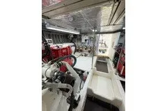 Slide: The Image of Engine room of 2002 Seahorse 45 MY yacht, showcasing mechanical components and equipment. - 10