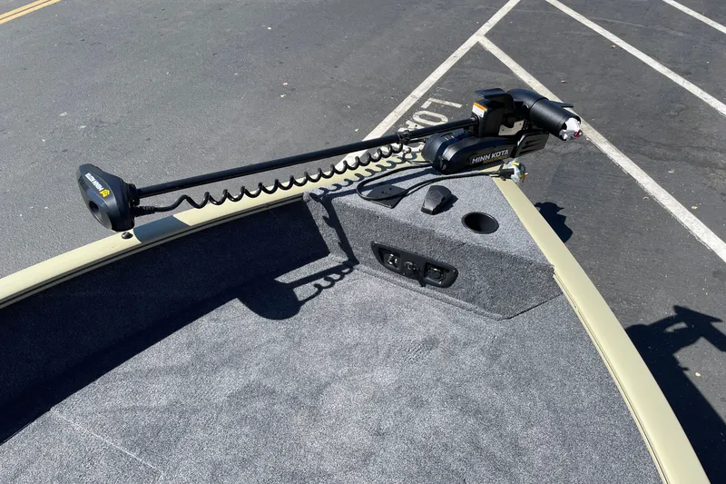 Slide: The Image of 2027 Tracker Pro Guide V-175 WT boat with Minn Kota trolling motor on deck. - 26