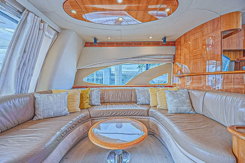Slide: The Image of Luxurious interior of a 2008 Azimut 62 yacht with elegant seating and modern design. - 20