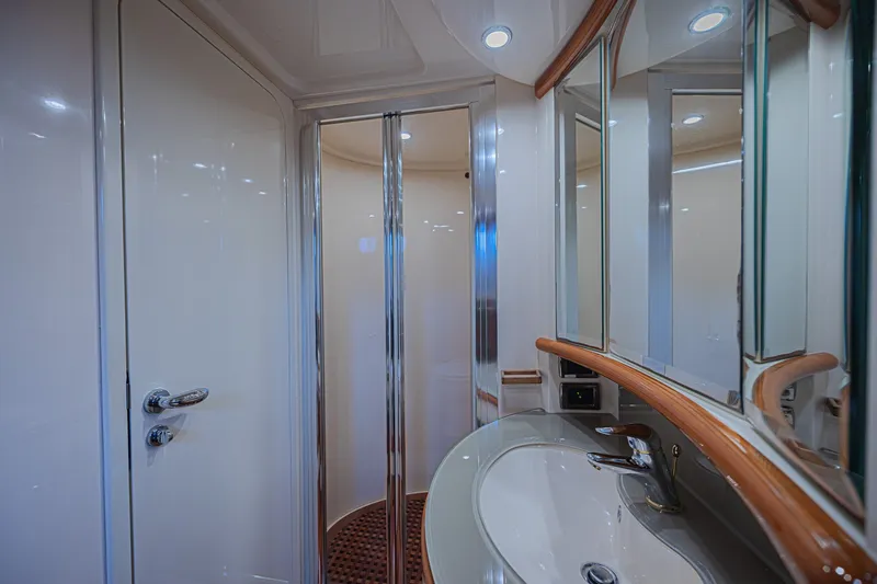 Slide: The Image of Luxurious bathroom interior of 2008 Azimut 62 yacht with modern fixtures and elegant design. - 58