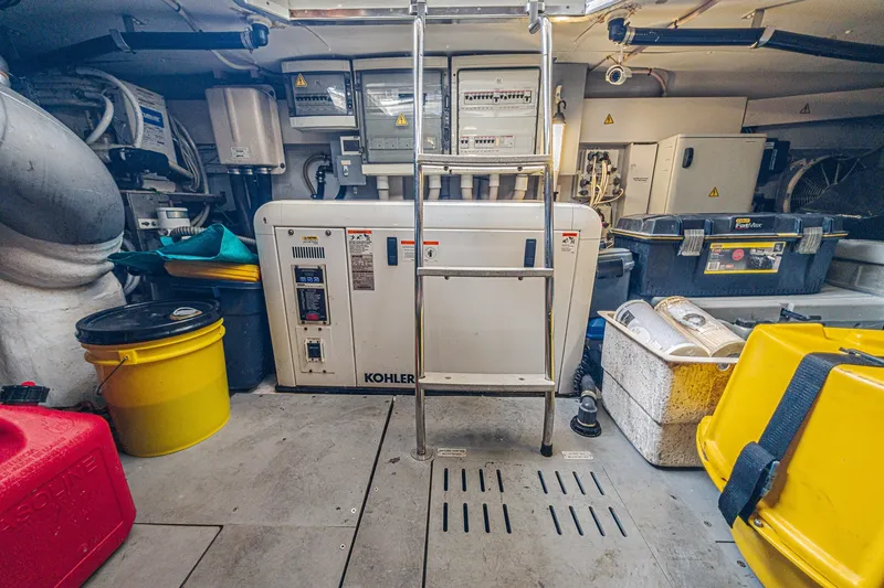 Slide: The Image of Engine room of a 2008 Azimut 62 yacht with Kohler generator and equipment. - 66