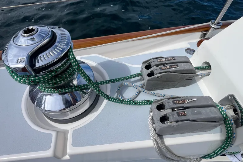 Slide: The Image of Winch and rope setup on 2008 Bruckmann 50 MKII sailboat deck. - 71
