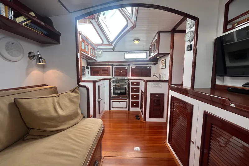 Slide: The Image of Luxurious interior of 2008 Bruckmann 50 MKII yacht with wood finishes and modern amenities. - 28