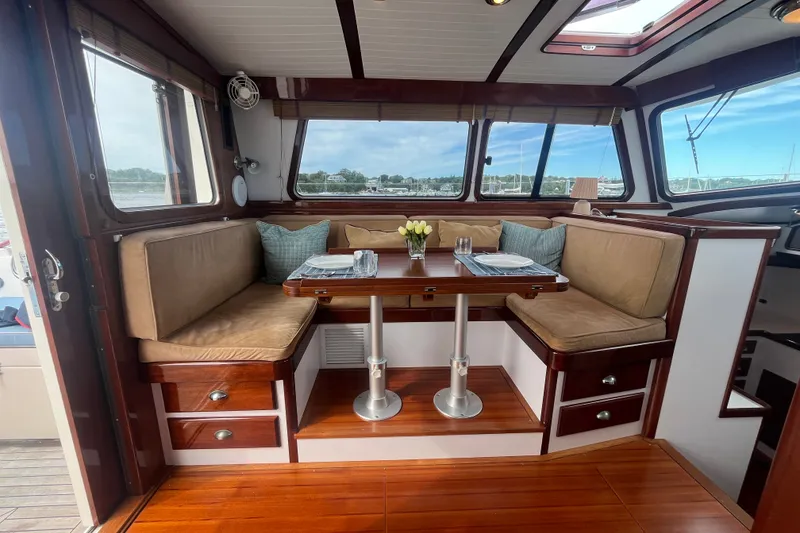 Slide: The Image of Luxurious interior of 2008 Bruckmann 50 MKII yacht with elegant dining area. - 34
