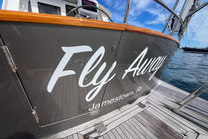 Slide: The Image of Bruckmann 50 MKII yacht "Fly Away" docked, Jamestown, RI, 2008 model. - 49