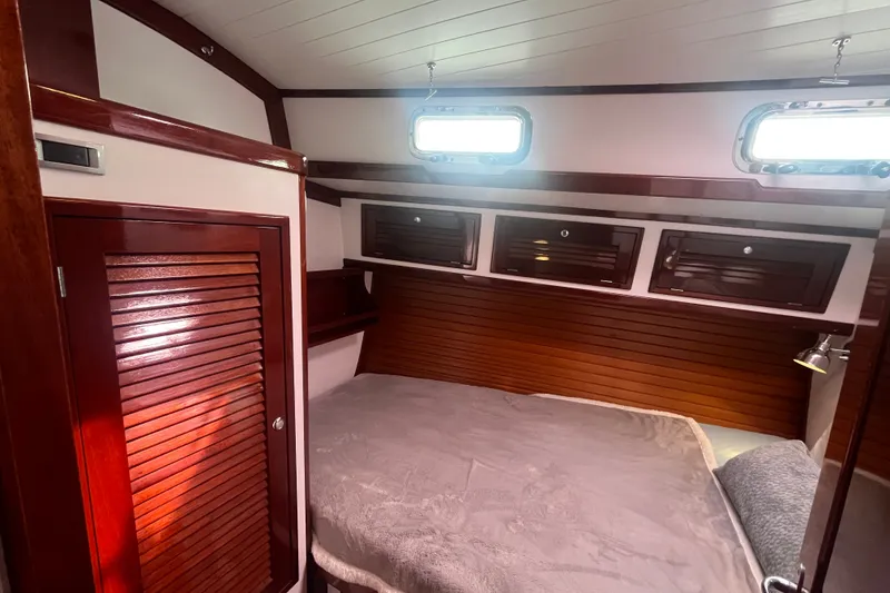 Slide: The Image of Luxurious cabin interior of 2008 Bruckmann 50 MKII yacht with wooden finishes. - 16