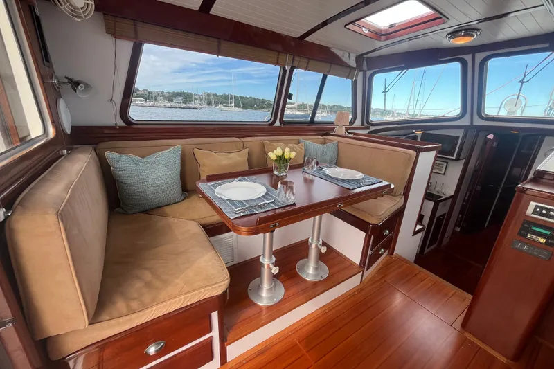 Slide: The Image of Luxurious interior of 2008 Bruckmann 50 MKII yacht with elegant dining area and scenic views. - 35