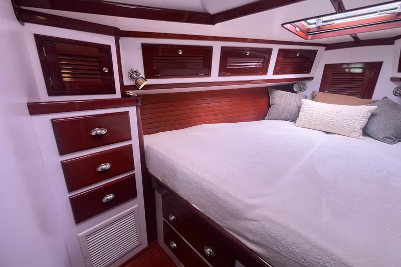 Slide: The Image of Luxurious cabin interior of 2008 Bruckmann 50 MKII yacht with elegant wood finish. - 7