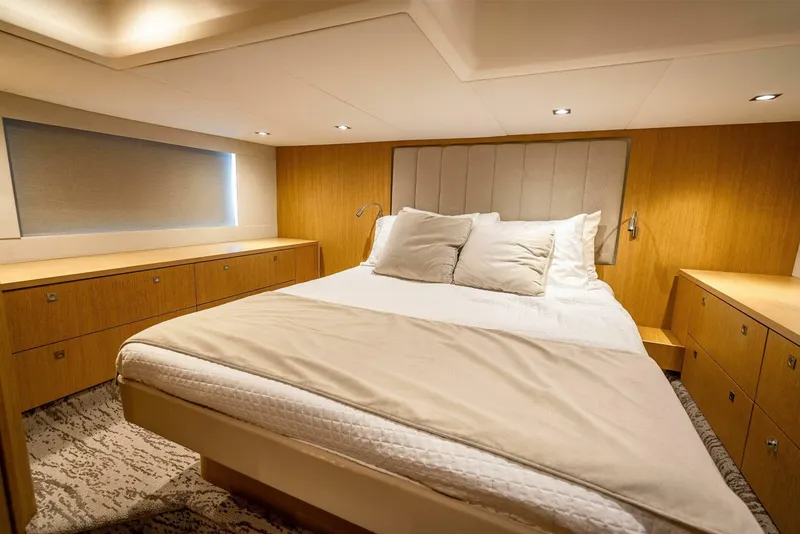 Slide: The Image of Luxurious bedroom interior of 2015 Fairline Targa 48 Open yacht with modern design. - 20
