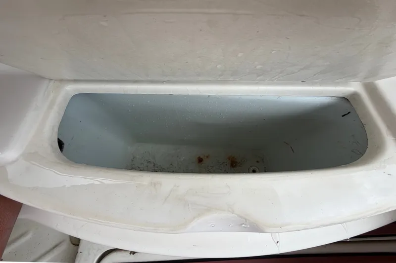 Slide: The Image of Close-up of a white boat part with an oval opening. - 26
