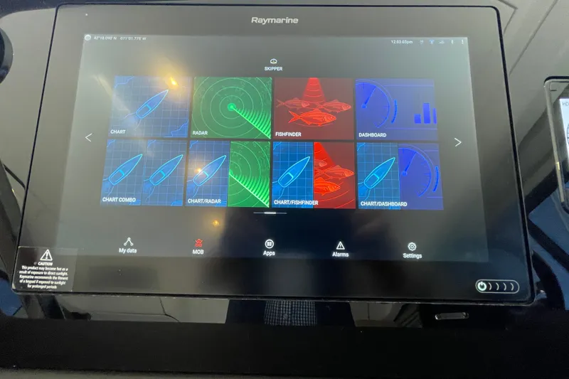 Slide: The Image of Raymarine touch screen. - 34