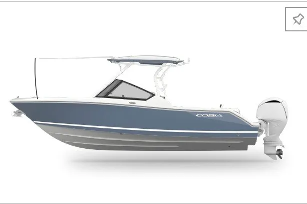 Slide: The Image of 2027 Cobia 250 Dual Console boat with sleek design and modern features. - 21