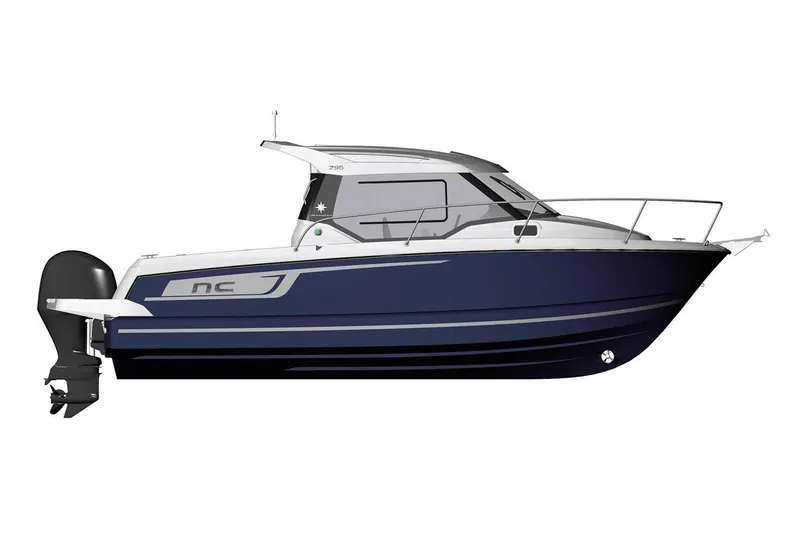 Slide: The Image of Manufacturer Provided Image: 2020 Jeanneau NC 795 boat, side view, blue and white design. - 37