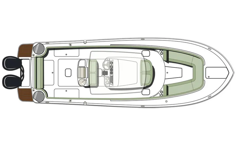 Slide: The Image of Manufacturer Provided Image: Top view of a 2013 Scout 275 LXF boat layout. - 21