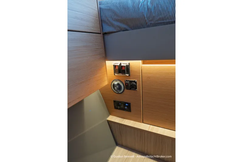 Slide: The Image of Interior controls of a 2019 Nautitech 40 Open yacht cabin. - 62