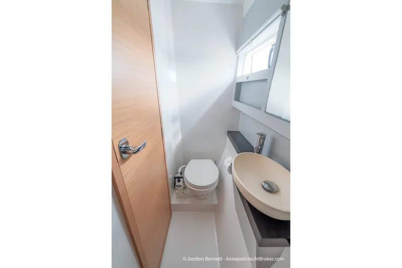 Slide: The Image of Modern bathroom in 2019 Nautitech 40 Open yacht with sleek fixtures. - 56