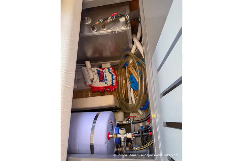 Slide: The Image of Storage compartment in a 2019 Nautitech 40 Open yacht with equipment and supplies. - 72