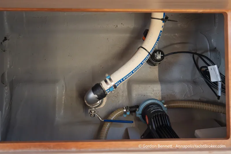 Slide: The Image of Bilge area of 2019 Nautitech 40 Open yacht with plumbing and pump system. - 69