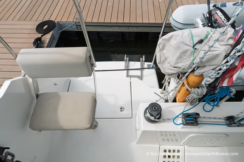 Slide: The Image of 2019 Nautitech 40 Open yacht deck with seating and rigging details. - 27