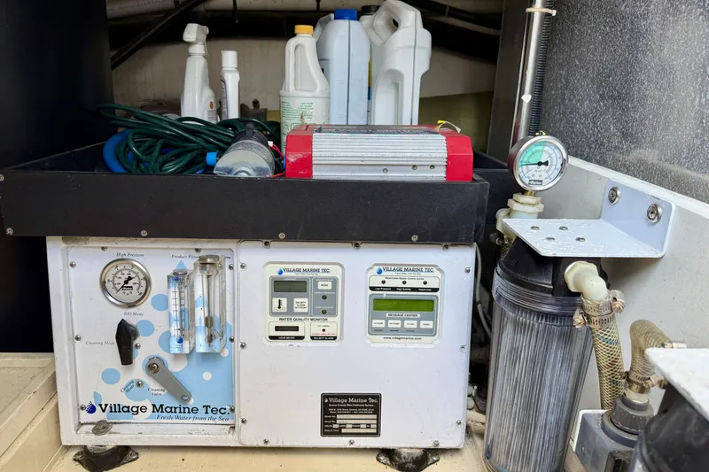 Slide: The Image of Village Marine Tec water filtration system on a 2000 Carver 53 Voyager yacht. - 94