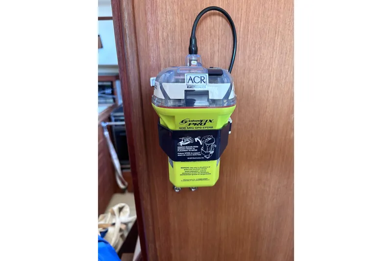 Slide: The Image of Emergency beacon mounted on Island Packet 380 sailboat, 2000 model. - 34