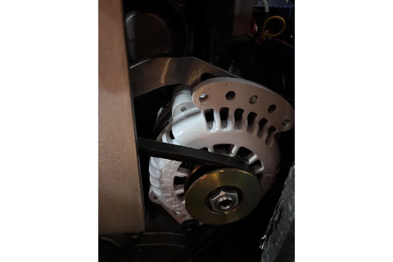 Slide: The Image of Alternator of a 2000 Island Packet 380 sailboat engine. - 33
