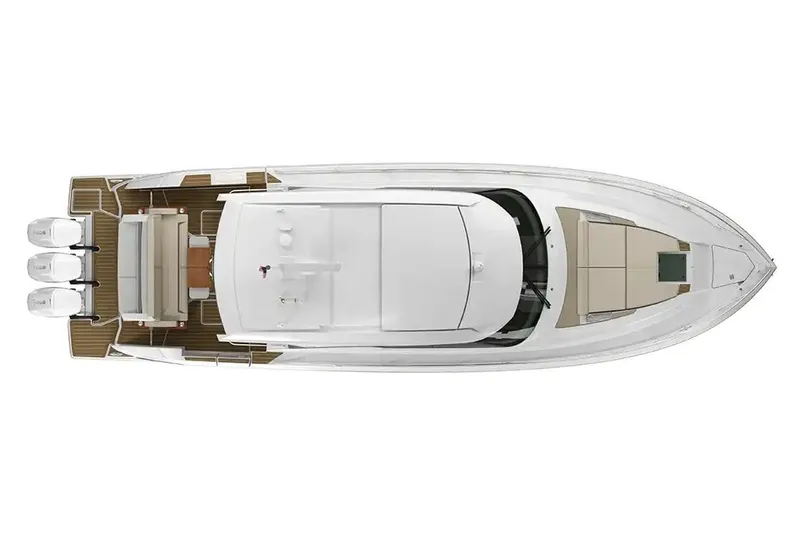 Slide: The Image of Luftaufnahme der Tiara Yachts 48 LE 2026 mit drei Außenbordmotoren. - 22