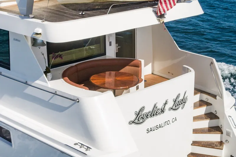 Slide: The Image of 1996 Hatteras 70 Sport Deck Motor Yacht, "Loveliest Lady," docked in Sausalito, CA. - 31