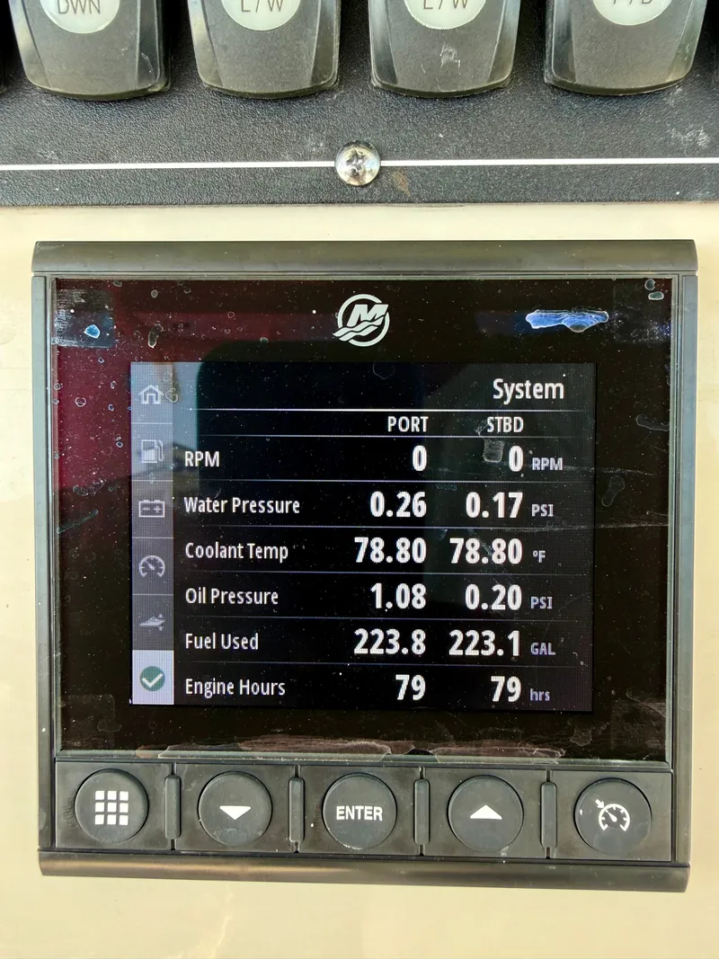 Slide: The Image of A control display shows engine data like RPM, water temperature, and fuel usage. - 16