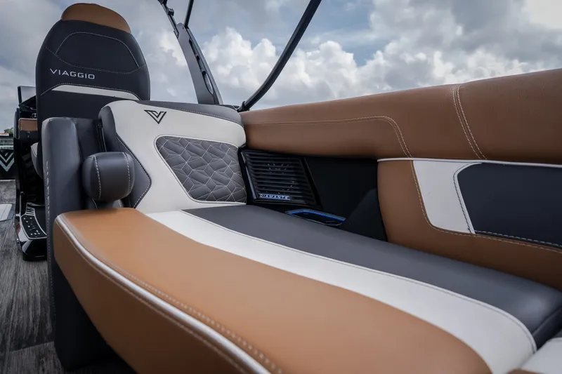 Slide: The Image of Luxurious interior of 2026 Viaggio Diamante U 26 boat with elegant seating design. - 41