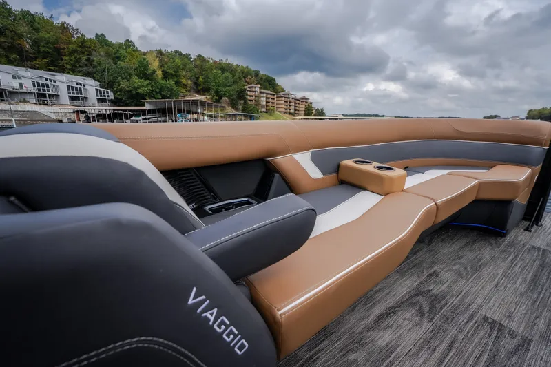 Slide: The Image of Luxurious seating on the 2026 Viaggio Diamante U 26 boat, featuring elegant design and comfort. - 24