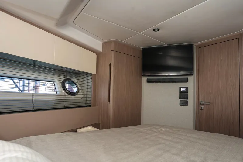 Slide: The Image of Luxurious interior of 2023 Azimut Fly 50 yacht with modern amenities and sleek design. - 16