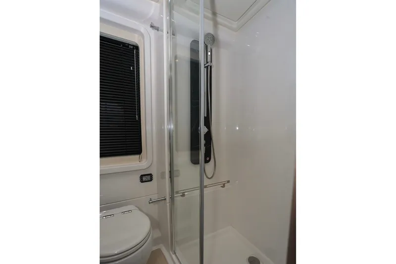 Slide: The Image of Modern bathroom in 2023 Azimut Fly 50 yacht with shower and toilet. - 4