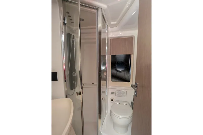 Slide: The Image of Luxurious bathroom in 2023 Azimut Fly 50 yacht with modern shower and toilet. - 7
