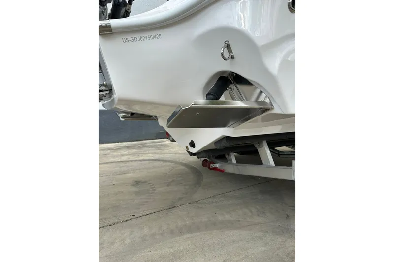 Slide: The Image of 2025 Glasstream 280 Pro-XS boat transom detail with visible hull identification number. - 12