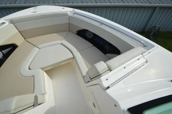 Slide: The Image of 2022 Boston Whaler 280 Vantage boat with spacious seating area and sleek design. - 28