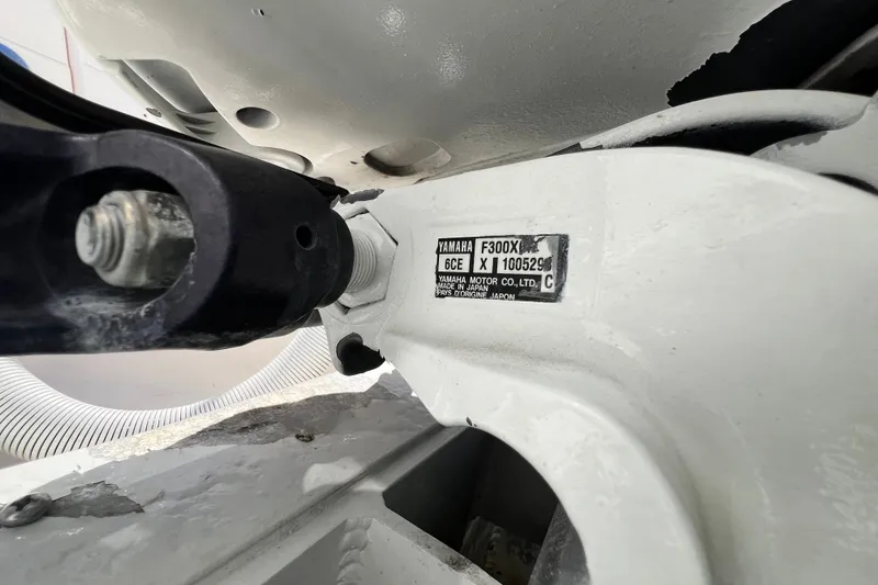 Slide: The Image of Close-up of Yamaha F300X engine part on 2006 Grady-White Express 330 boat. - 59