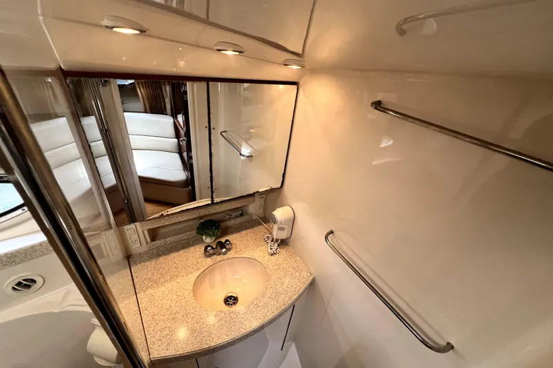 Slide: The Image of Luxurious bathroom interior of 2006 Regal Commodore 3560 IB yacht with elegant fixtures. - 29