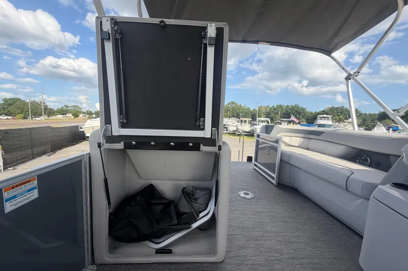 Slide: The Image of Interior view of 2025 Godfrey Sweetwater 2286 SFL pontoon boat with seating and storage. - 43