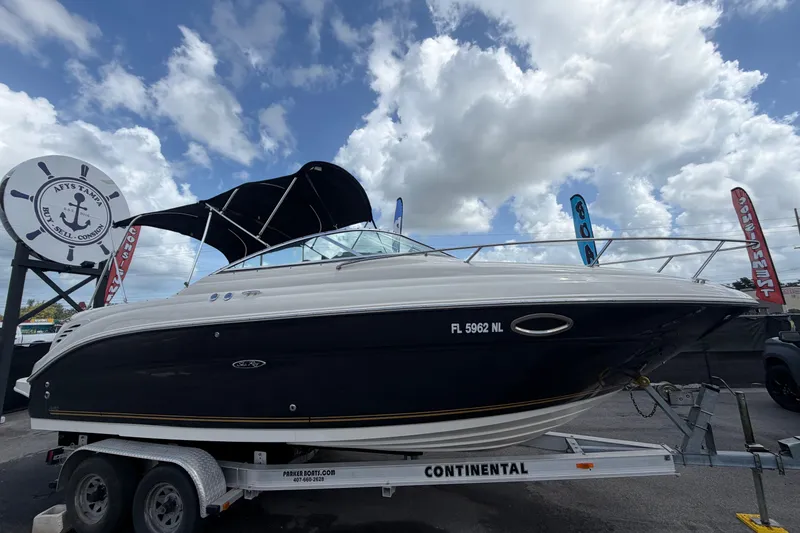 The Image of 2006 Sea Ray 250 Amberjack op trailer onder bewolkte lucht. - 0