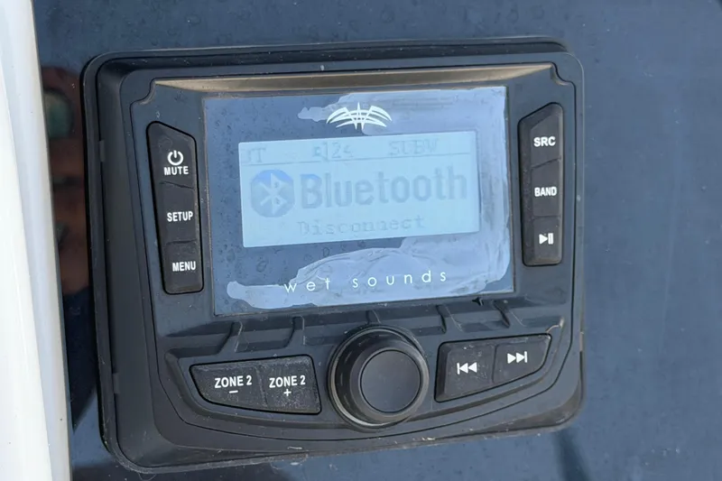 Slide: The Image of Control panel of a 2025 Savannah 210X with Bluetooth connectivity display. - 23