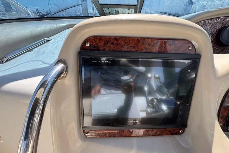 Slide: The Image of Garmin GPS display on 2006 Sea Ray 340 Sundancer boat dashboard. - 38