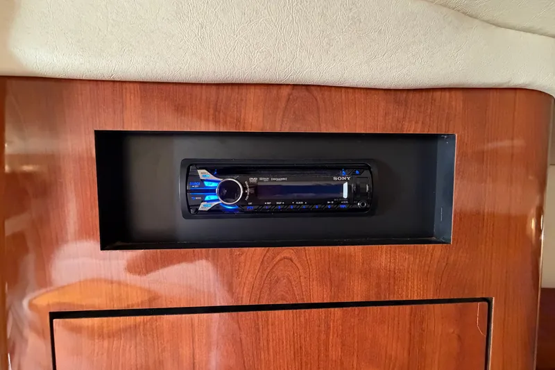 Slide: The Image of Sony stereo system in 2006 Sea Ray Sundancer 320 boat interior. - 80