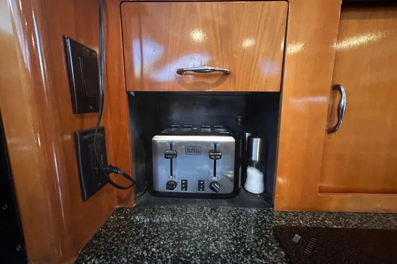 Slide: The Image of Toaster and salt shaker in Carver 36 Motor Yacht kitchen, 2005 model. - 80