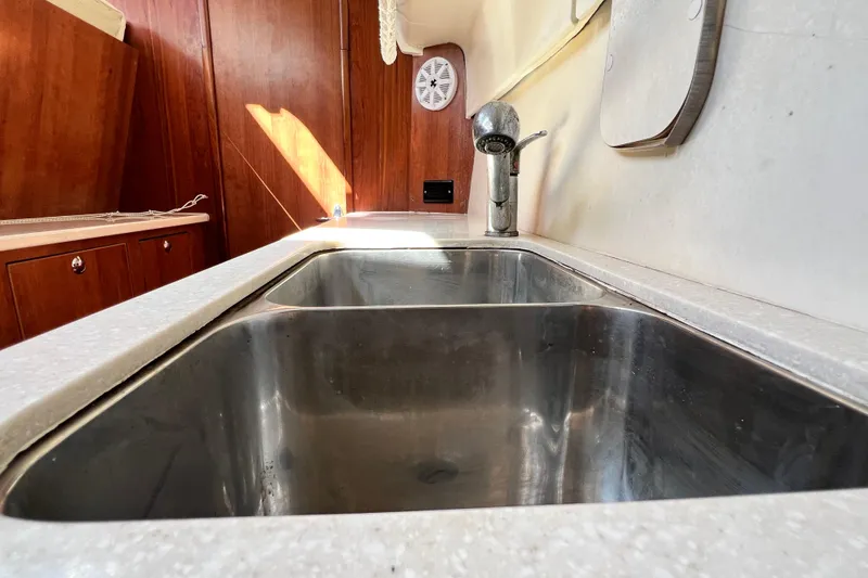 Slide: The Image of Stainless steel sink in 2013 Gemini Legacy 35 yacht kitchen interior. - 105