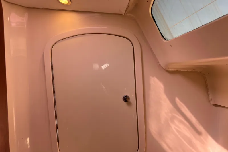 Slide: The Image of Interior cabin door of 2013 Gemini Legacy 35 sailboat with natural light. - 109