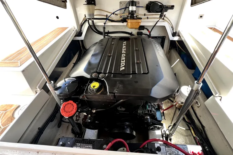 Slide: The Image of Engine compartment of a 2013 Novurania Chase 23 with Volvo Penta engine. - 59