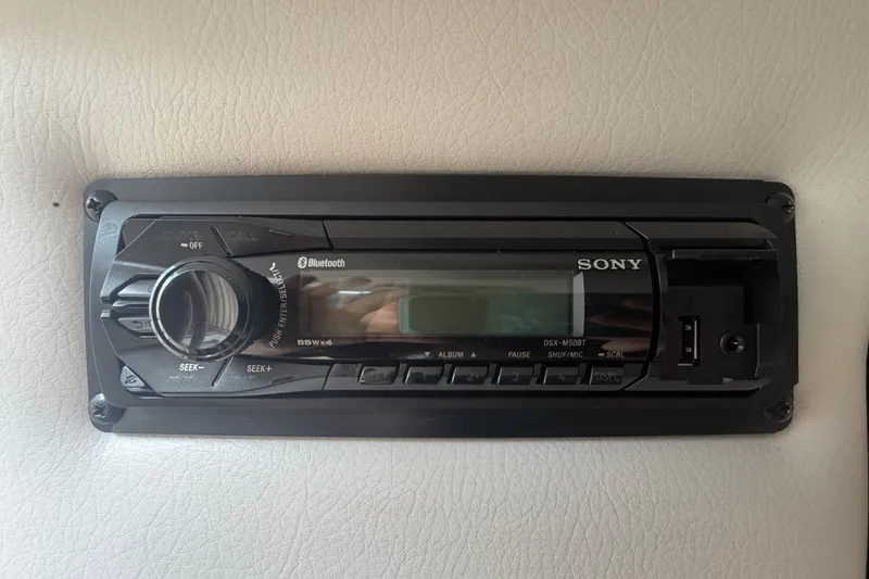 Slide: The Image of Sony DSX-M50BT stereo system in a 2012 Crownline 236 SC boat. - 63